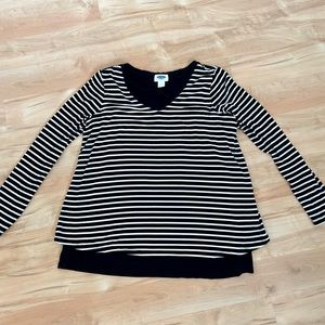 Old Navy Double Layer Nursing Top - Black Stripe